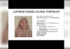 Gadis hilang ketika keluar buang sampah depan rumah