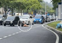 Halang lalu lintas – Wanita Russia mabuk ditahan