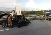 Akibat lari daripada polis 8 orang maut nahas dekat Sarikei
