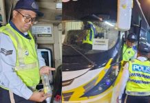 Pemandu bas ekspres larikan diri tinggal penumpang