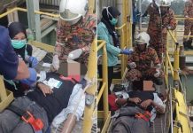 Lelaki parah bahu tertusuk besi