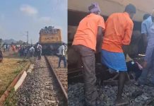 திண்டிவனம் அருகே தண்டவாளத்தில் திடீர் விரிசல்: நடுவழியில் ரயில் நிறுத்தம்