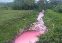 Air Sungai Kabul bertukar merah jambu