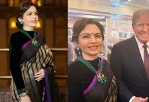 டிரம்ப் விழாவில் காஞ்சிப் பட்டுச் சேலையில் வலம் வந்த நீடா அம்பானி!