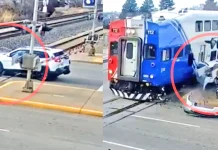 ரெயில்வே கேட்டில் சிக்கிய கார் டிரைவரின் சாமர்த்தியம்