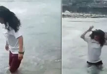 ரீல்ஸ் மோகம்…கங்கையில் அடித்து செல்லப்பட்ட பெண்; அம்மா… அம்மா… என கதறிய சிறுமி