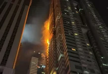 துபாயில் 67 மாடி கட்டிடத்தில் பயங்கர தீ விபத்து