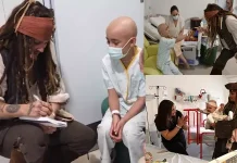 மருத்துவமனையில் குழந்தைகளுக்கு சர்பிரைஸ் கொடுத்த நடிகர் ஜானி டெப்