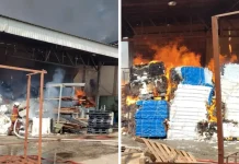 Kilang kapas di Rawang musnah terbakar