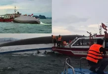 சுற்றுலா படகு கடலில் கவிழ்ந்து விபத்து – 18 பேர் பலி