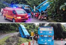 மலை வளைவில் பேருந்து சறுக்கி விழுந்தது: 6 தொழிலாளர்கள் காயம்