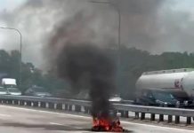 வடக்கு-தெற்கு விரைவுச்சாலையில் மூன்று வாகனங்கள் மோதிய விபத்தில் மோட்டார் சைக்கிள் ஓட்டுநர் பலி