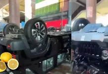 மனைவிக்கு பிறந்தநாள் பரிசு: டயருக்கு அடியில் எலுமிச்சை பழம் வைத்து புதிய காருக்கு பூஜை.. அடுத்து நடந்த விபரீதம்