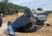 லாஹாட் டத்தோ கார் விபத்து; மூன்று இந்தோனேசியர்கள் பலி, மூன்று பேர் காயம்