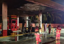 Pam stesen minyak terbakar