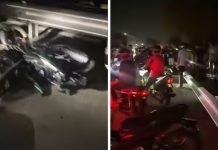 8 மோட்டார் சைக்கிள்கள் மோதல்: சிறுவன் பலி- எழுவர் காயம்