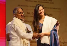 இளையராஜா கைகளால் விருது வாங்கியது குறித்து இளம் நடிகை பாக்யஸ்ரீ நெகிழ்ச்சி