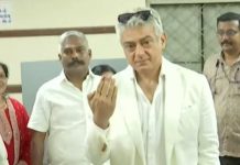 தமிழ்நாடு சட்டமன்ற தேர்தல்: துபாயிலிருந்து சென்னை விரைந்து வந்து முதலாளாக வாக்களித்தார் நடிகர் அஜித்!