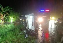 தெனோம் அருகே கோர விபத்து: ஒருவர் பலி; இருவர் படுகாயம்