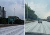 கேசாஸ் நெடுஞ்சாலையை மூடிய நுரை: பனி பொழிந்தது போல் காட்சியளித்த விசித்திர நிகழ்வு!